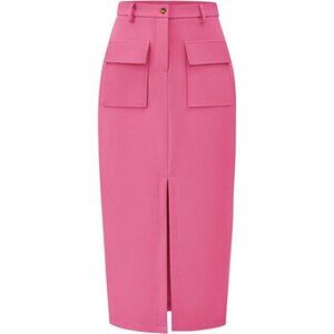 Women High Waisted Trendy Pencil Skirts Pink